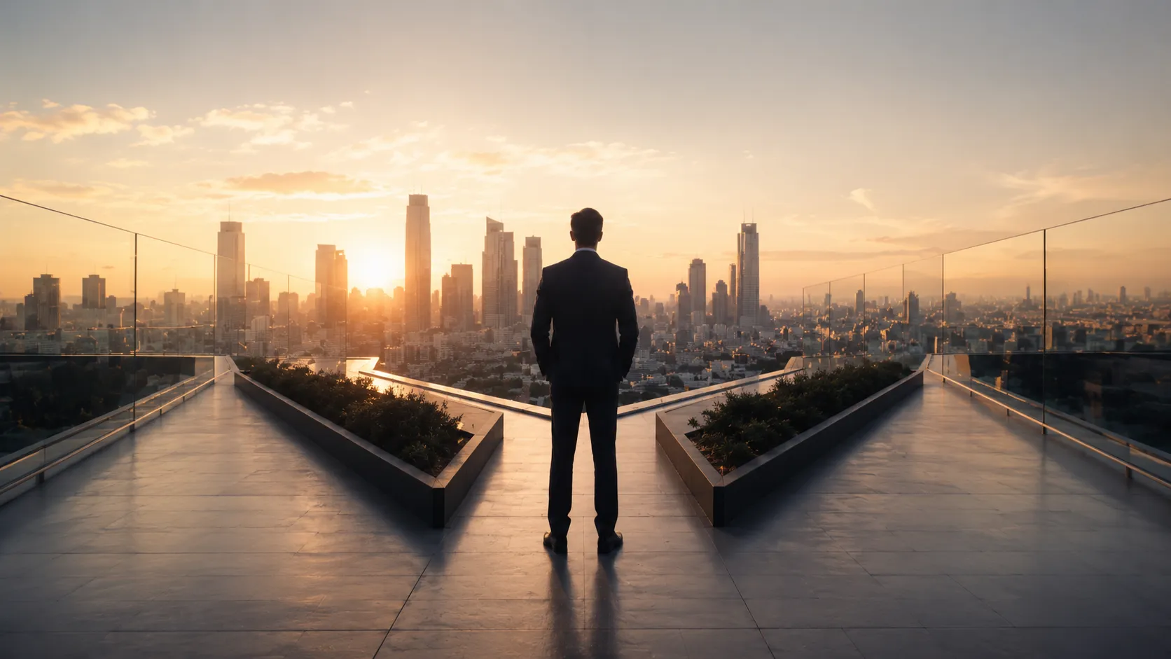 Profesional ante varias direcciones estratégicas para desbloquear una decisión empresarial